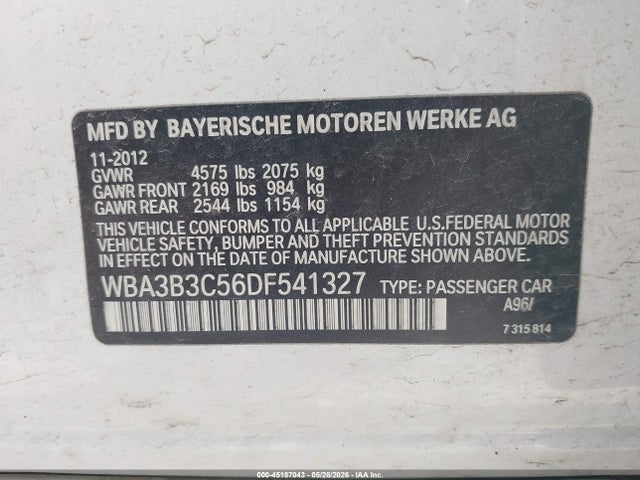 Aukcja sprzedaży 2013 Bmw 328i Xdrive, vin: WBA3B3C56DF541327, numer aukcji: 45187043