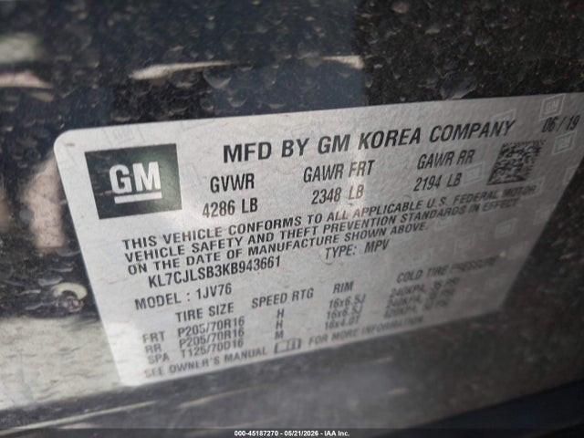 Chevrolet Trax Lt 2019 KL7CJLSB3KB943661 Image 9