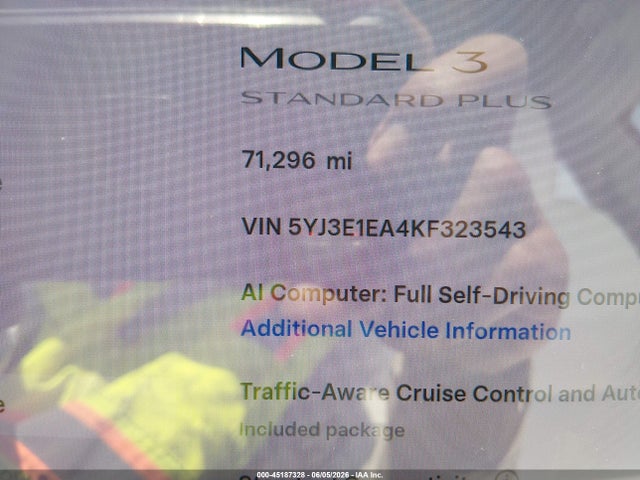 Tesla Model 3 Long Range/mid Range/standard Range/standard Range Plus 2019 5YJ3E1EA4KF323543 Image 15