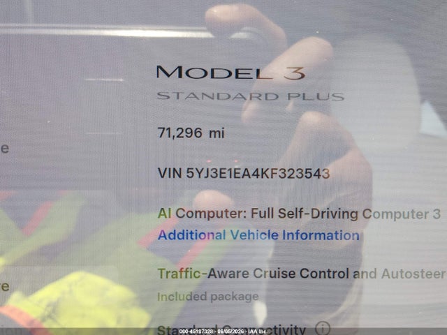 Tesla Model 3 Long Range/mid Range/standard Range/standard Range Plus 2019 5YJ3E1EA4KF323543 Image 7