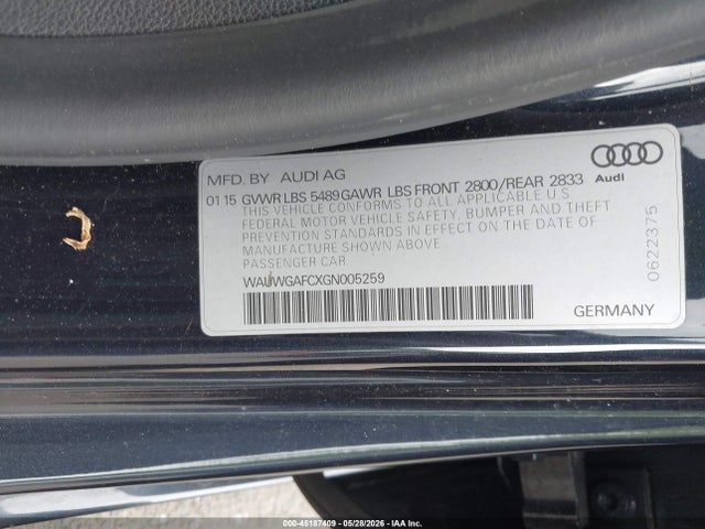 45187409 :رقم المزاد ، WAUWGAFCXGN005259 vin ، 2016 Audi A7 3.0t Premium Plus مزاد بيع
