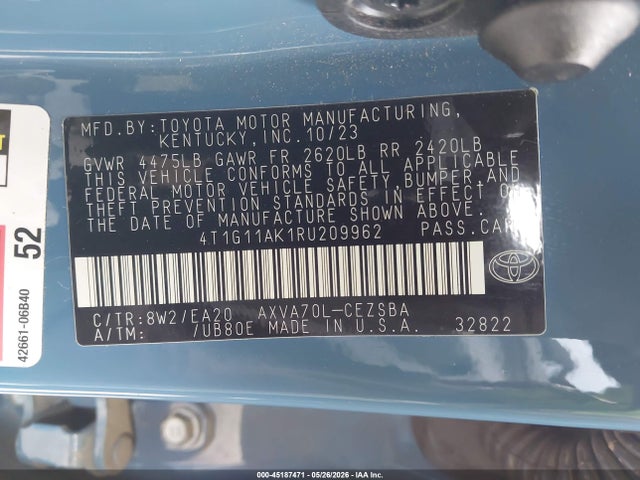 4T1G11AK1RU209962 Toyota CAMRY SE