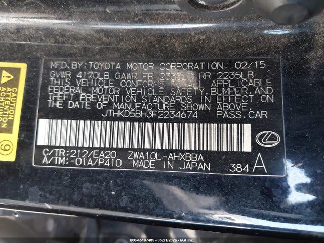Lexus CT 200H 2015 JTHKD5BH3F2234674 Image 9