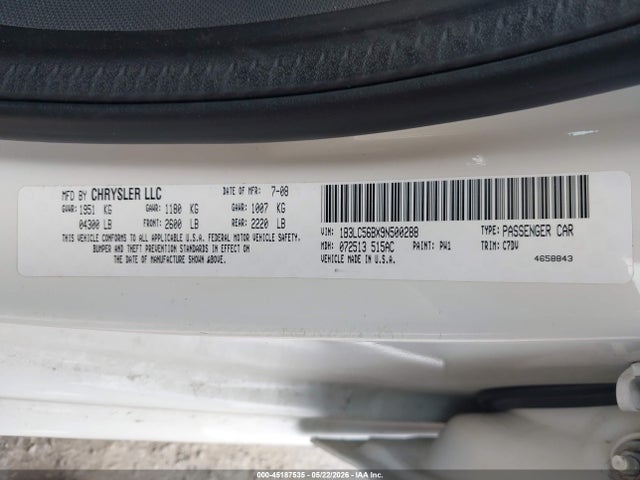 2009 Dodge Avenger R/t მანქანა იყიდება აუქციონზე, vin: 1B3LC56BX9N500288, აუქციონის ნომერი: 45187535