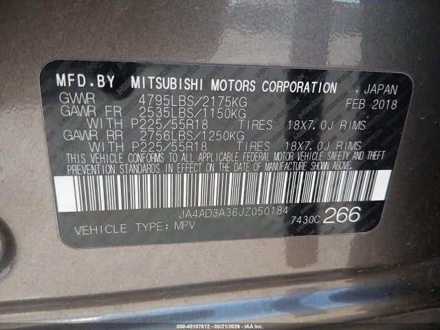 JA4AD3A36JZ050184 Mitsubishi Outlander Sel