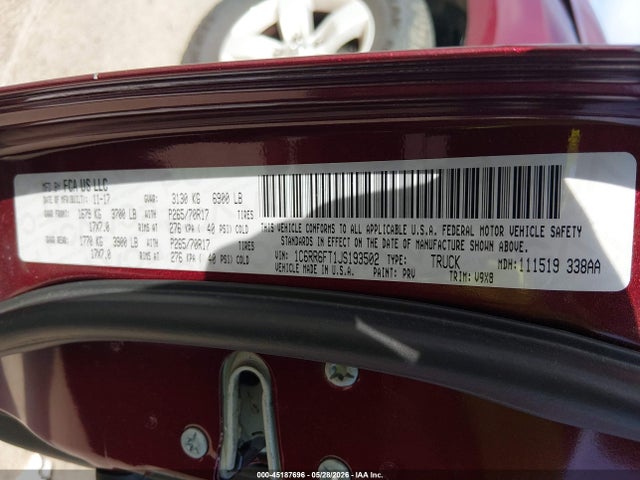Продаж на аукціоні авто 2018 Ram 1500 Express  4x2 6'4 Box, vin: 1C6RR6FT1JS193502, номер лоту: 45187696