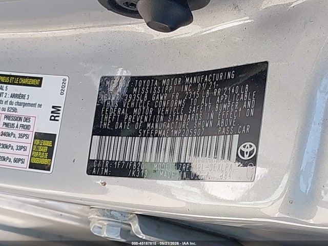 Toyota COROLLA LE 2021 5YFEPMAE1MP205907 Image 9