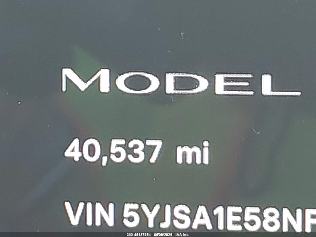 45187954 :رقم المزاد ، 5YJSA1E58NF494021 vin ، 2022 Tesla Model S Dual Motor All-wheel Drive مزاد بيع