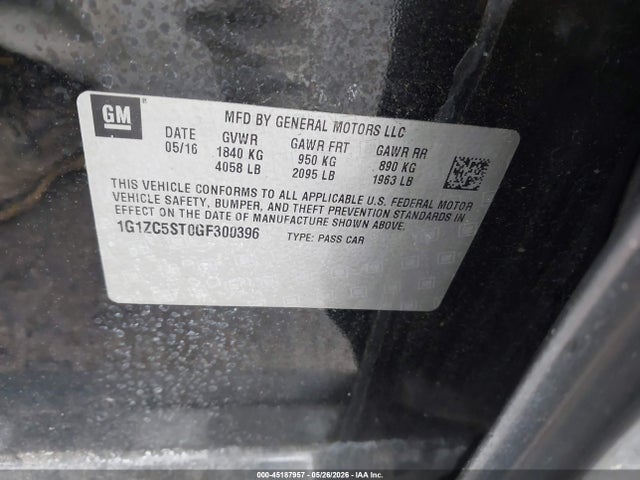 1G1ZC5ST0GF300396 Chevrolet Malibu 1fl