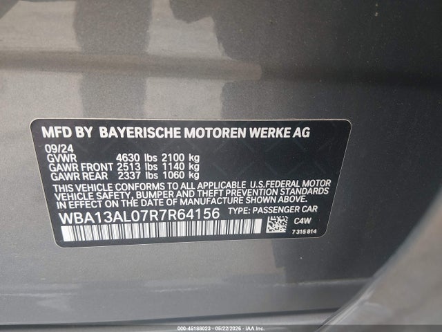 Aukcja sprzedaży 2024 Bmw M235 Gran Coupe I Xdrive, vin: WBA13AL07R7R64156, numer aukcji: 45188023