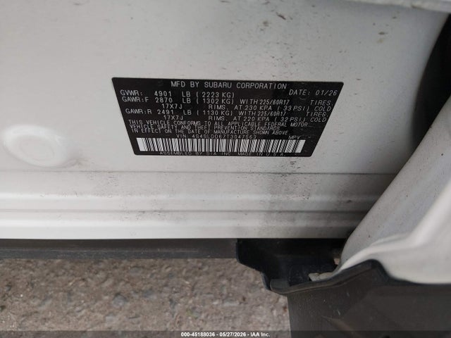 Продаж на аукціоні авто 2026 Subaru Forester Premium, vin: 4S4SLDD67T3047563, номер лоту: 45188036