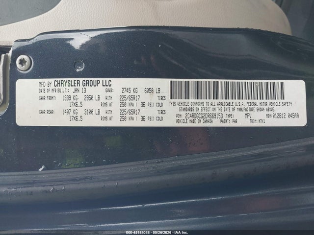 Продажа на аукционе авто 2013 Dodge Grand Caravan Sxt, vin: 2C4RDGCG2DR669153, номер лота: 45188088