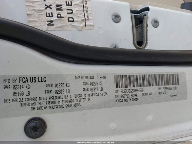 Aukcja sprzedaży 2016 Chrysler 300c, vin: 2C3CCAEG8GH294578, numer aukcji: 45188218