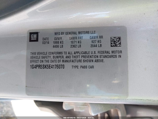 Buick Verano Convenience Group 2014 1G4PR5SK5E4176070 Image 9