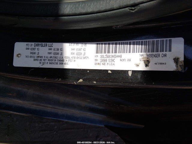 2009 Dodge Avenger Sxt მანქანა იყიდება აუქციონზე, vin: 1B3LC56B19N554448, აუქციონის ნომერი: 45188284