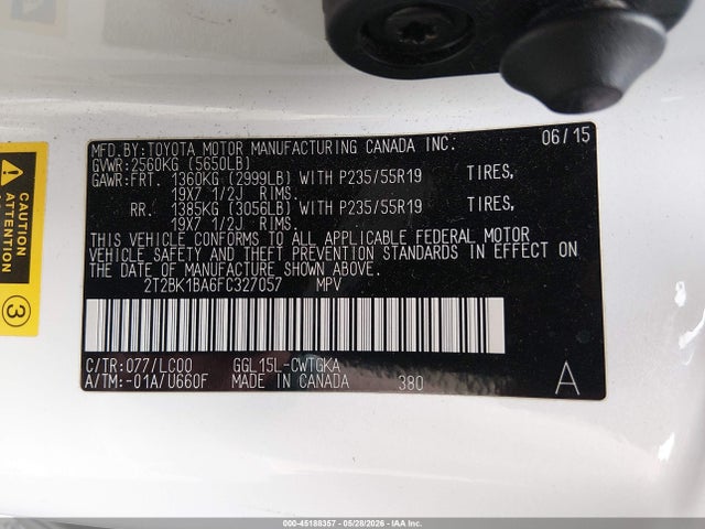 Lexus RX 350 2015 2T2BK1BA6FC327057 Image 9