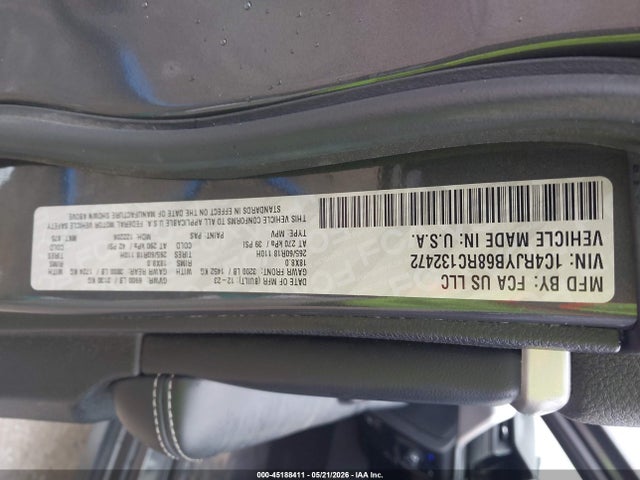 Aukcja sprzedaży 2024 Jeep Grand Cherokee 4xe, vin: 1C4RJYB68RC132472, numer aukcji: 45188411