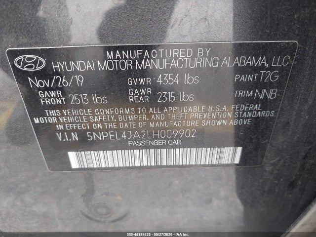Hyundai SONATA SEL 2020 5NPEL4JA2LH009902 Image 9