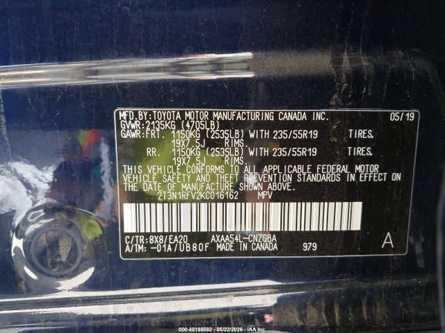 Toyota Rav4 Limited 2019 2T3N1RFV2KC016162 Image 9