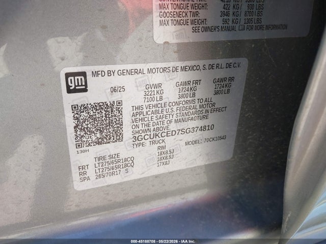 3GCUKCED7SG374810 Chevrolet Silverado 1500 4wd Short Bed Custom Trail Boss