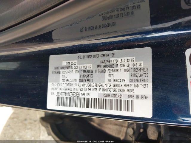 Aukcja sprzedaży 2022 Mazda Cx-5 2.5 S Select, vin: JM3KFBBM1N0593336, numer aukcji: 45188716
