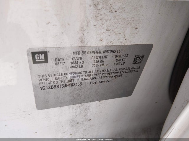 Chevrolet Malibu 1ls 2018 1G1ZB5ST5JF102455 Image 9