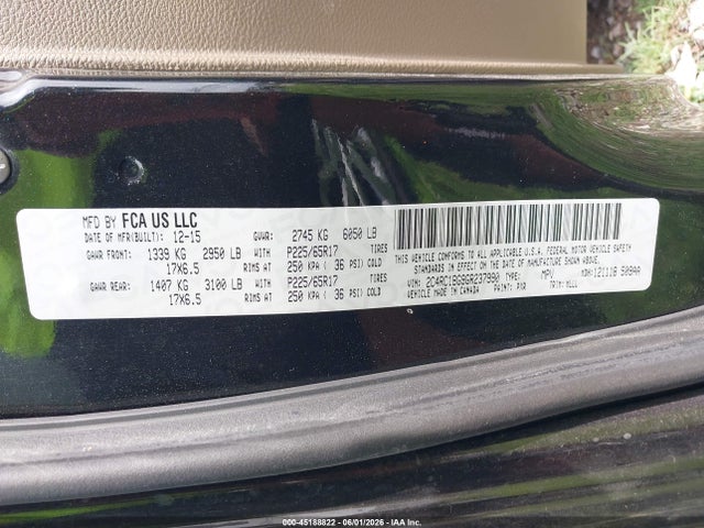 Продажа на аукционе авто 2016 Chrysler Town & Country Touring, vin: 2C4RC1BG9GR237990, номер лота: 45188822