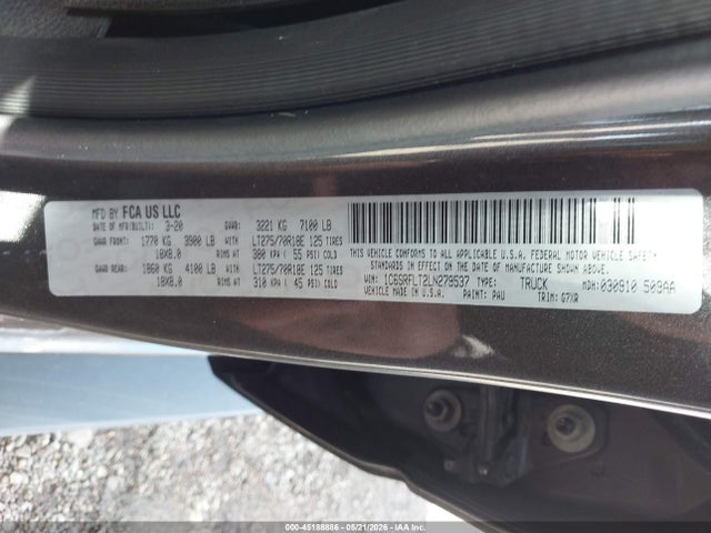 Продаж на аукціоні авто 2020 Ram 1500, vin: 1C6SRFLT2LN279537, номер лоту: 45188886