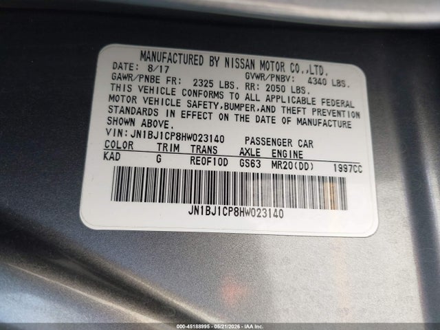 JN1BJ1CP8HW023140 Nissan Rogue Sport S