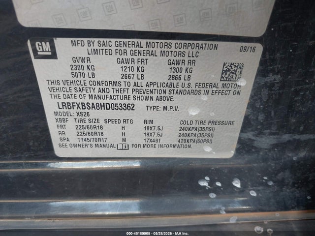 LRBFXBSA8HD053362 Buick Envision Essence