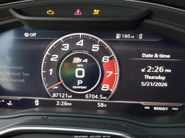 Продаж на аукціоні авто 2018 Audi S4 3.0t Premium Plus, vin: WAUC4AF47JA116757, номер лоту: 45189051