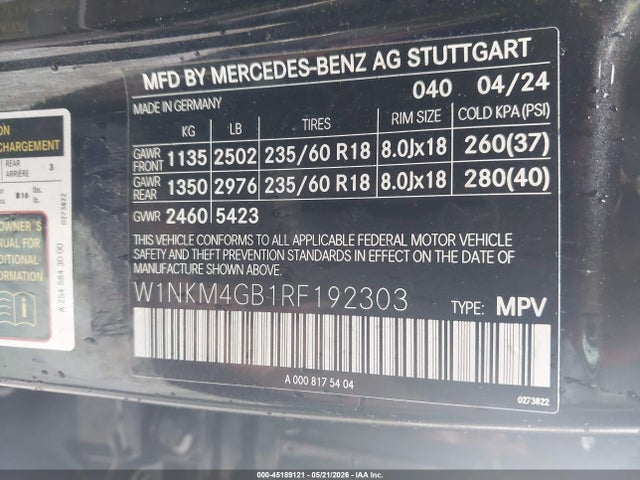 W1NKM4GB1RF192303 Mercedes-Benz Glc 300 Suv