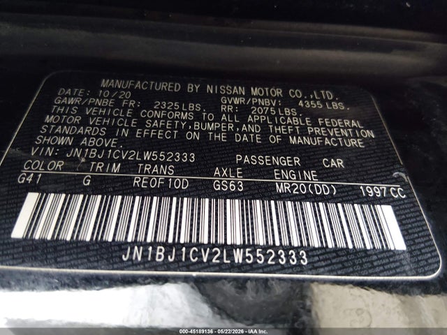 JN1BJ1CV2LW552333 Nissan Rogue Sport Sv Fwd Xtronic Cvt