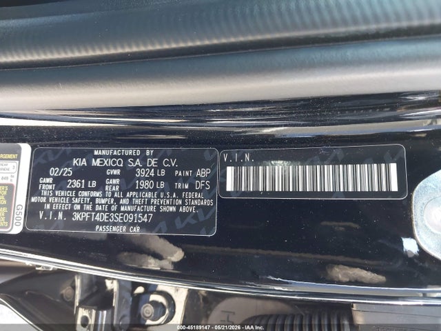 KIA K4 Lxs 2025 3KPFT4DE3SE091547 Image 9