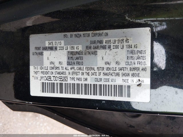 Aukcja sprzedaży 2013 Mazda Mazda5 Sport, vin: JM1CW2BL7D0155293, numer aukcji: 45189203
