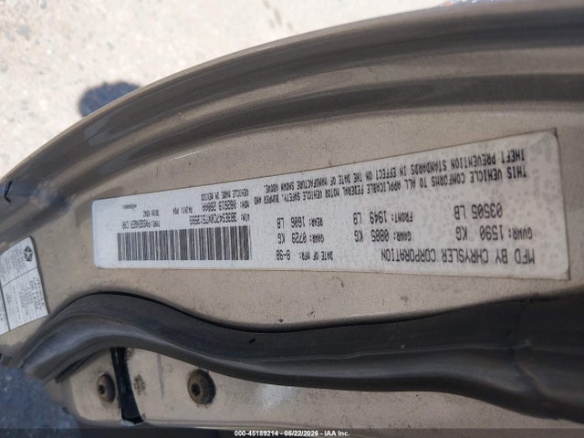 Auction sale of the 1999 Dodge Neon Highline, vin: 3B3ES47C0XT513593, lot number: 45189214