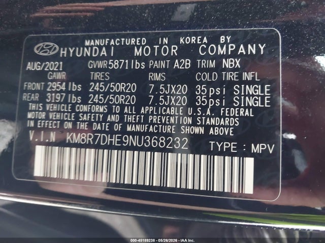 Hyundai Palisade Calligraphy 2022 KM8R7DHE9NU368232 Image 9