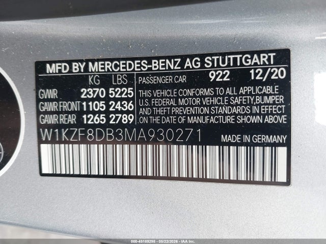 Mercedes-Benz E 350 2021 W1KZF8DB3MA930271 Image 9