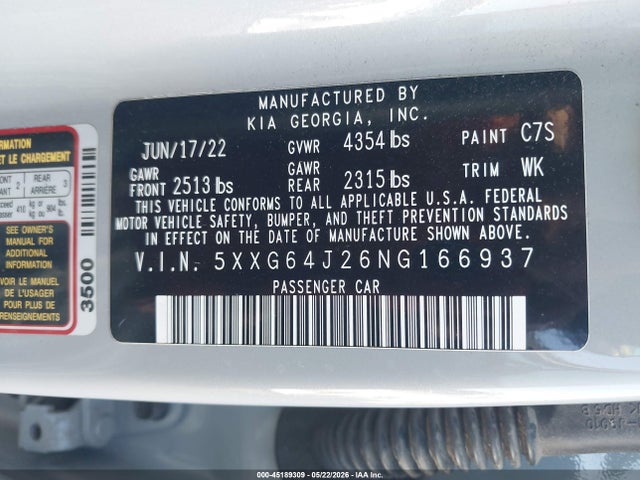KIA K5 Gt-line 2022 5XXG64J26NG166937 Image 9