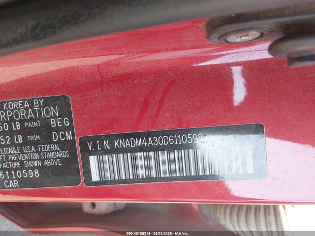 2013 Kia Rio Lx მანქანა იყიდება აუქციონზე, vin: KNADM4A30D6110598, აუქციონის ნომერი: 45189314