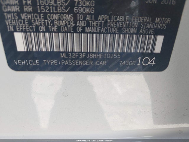 Mitsubishi Mirage G4 Es 2017 ML32F3FJ8HHF10155 Image 9