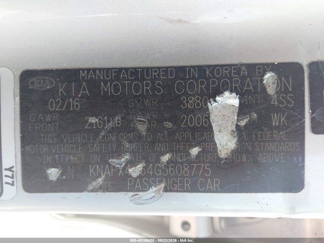 KIA FORTE LX 2016 KNAFX4A64G5608775 Image 9