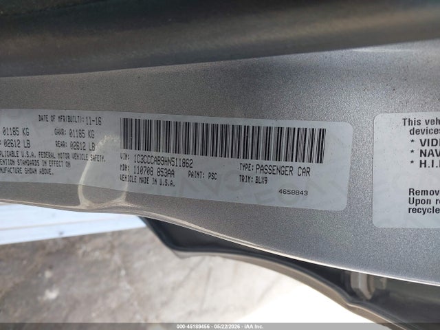 Aukcja sprzedaży 2017 Chrysler 200 Limited Platinum, vin: 1C3CCCAB9HN511862, numer aukcji: 45189456