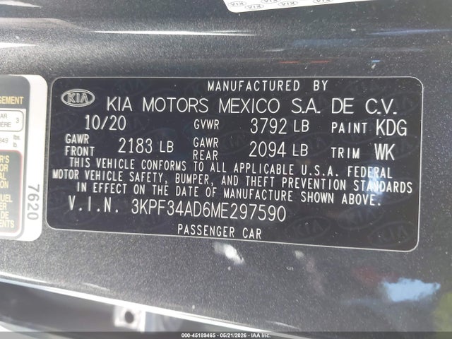 KIA Forte Gt-line 2021 3KPF34AD6ME297590 Image 9