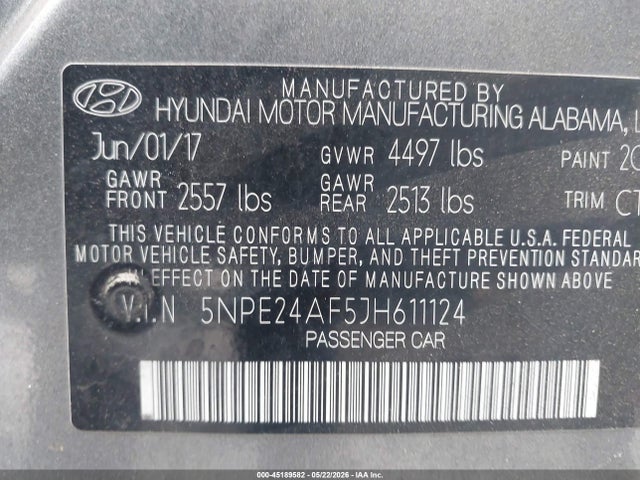 Hyundai SONATA SE 2018 5NPE24AF5JH611124 Image 9