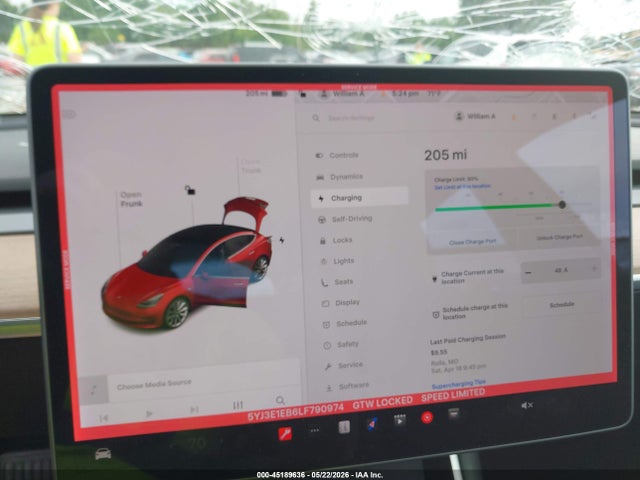 45189636 :رقم المزاد ، 5YJ3E1EB6LF790974 vin ، 2020 Tesla Model 3 Long Range Dual Motor All-wheel Drive مزاد بيع