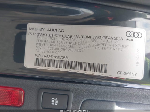 WAUENAF42HN070859 Audi A4 2.0t Premium