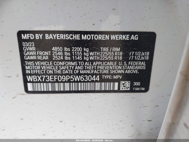 Aukcja sprzedaży 2023 Bmw X1 Xdrive28i, vin: WBX73EF09P5W63044, numer aukcji: 45189826