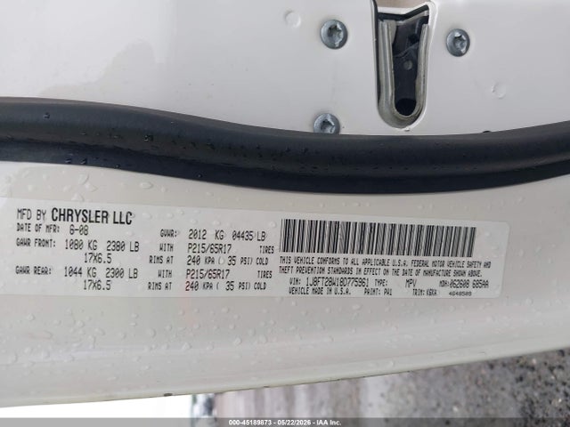 45189873 :رقم المزاد ، 1J8FT28W18D775961 vin ، 2008 Jeep Patriot Sport مزاد بيع