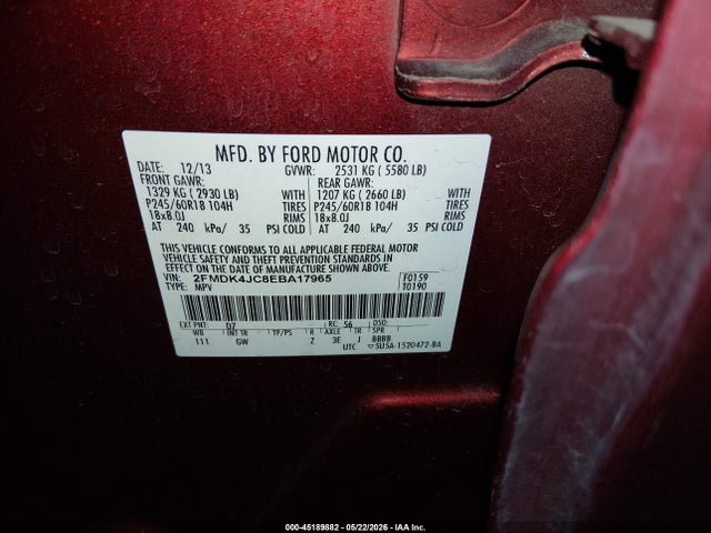 Ford EDGE SEL 2014 2FMDK4JC8EBA17965 Image 9